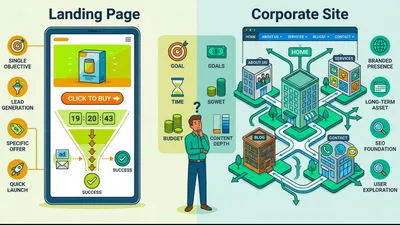 Landing Page vs Corporate Site: How to Choose for Your Business